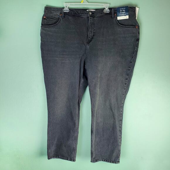 Abercrombie & Fitch Black The 90s Straight Ultra High Rise Jeans Size 24S - Picture 1 of 7